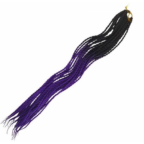 Канекалон Сенегальские косы 65 см, омбре из черного в фиолетовый