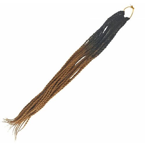 Канекалон Сенегальские косы 65 см, омбре из черного в светло-каштановый