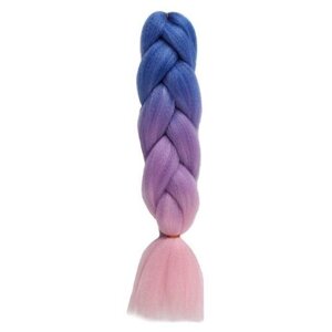 Канекалон трёхцветный, гофрированный, 60 см, 100 гр, цвет синий/фиолетовый/светло-розовый (CY22)