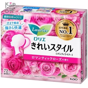 KAO Ежедневные гигиенические прокладки Laurier Beautiful Style Romantic Rose с ароматом розы, 72шт.