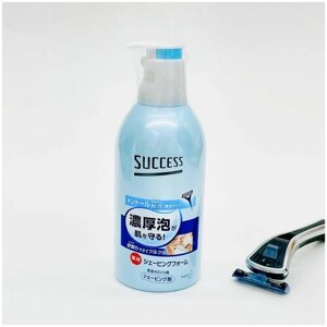 KAO "Success medicated shaving foam" Пена для бритья с экстрактом морских водорослей, с ментолом, 250 гр. (дозатор)