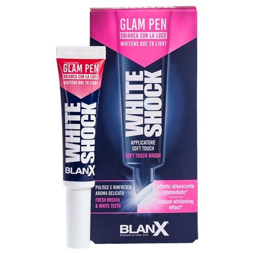 Карандаш отбеливающий гелевый для зубов / BlanX White Shock Pink Pen 12 мл