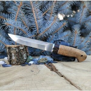 Казачий "Засапожный 1" туристический нож (тактический охотничий) из кованной стали х12мф с кожаным чехлом