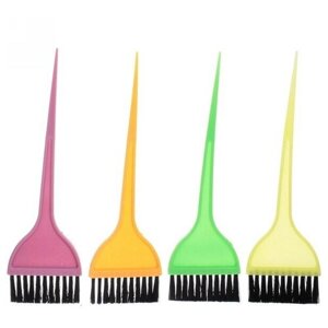 Кисточка для покраски волос в пакете «Your hair style», широкая, микс 4 цвета, 6*20см.