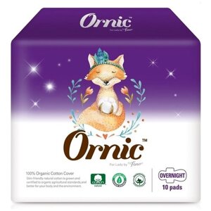 Классические гигиенические прокладки OrnicFino Overnight (с крылышками (Макси) 34 см, 10 шт/уп), SSANGYONG 1 уп