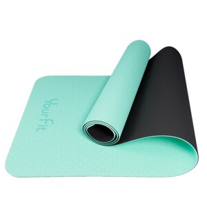 Коврик для фитнеса и йоги YourFit, зеленый