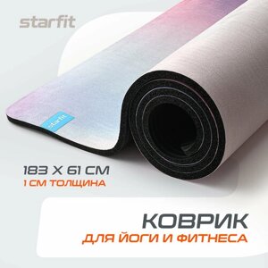 Коврик для йоги и фитнеса STARFIT FM-301 NBR, 1,0 см, 183x61 см, с рисунком