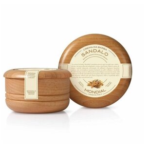 Крем для бритья Mondial "SANDALO" с ароматом сандалового дерева, деревянная чаша, 140 мл CL-140-S