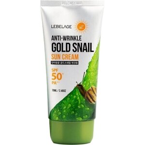 Крем для лица и тела солнцезащитный с муцином улитки Lebelage Anti Wrinkle Gold Snail Sun Cream SPF50+70 мл