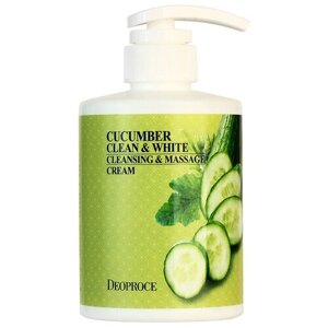 Крем для тела массажный очищающий с экстрактом огурца DEOPROCE Cucumber Clean & White Cleansing & Massage Cream (430мл)