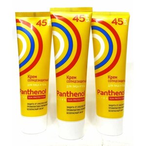 Крем для загара лица и тела Panthenol ultra Солнцезащитный, SPF45, 3шт по 100мл.