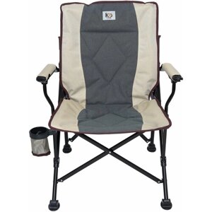 Кресло складное CONDOR с подлокотниками с наклонной спинкой р. 53*66*44 см, цвет светло/темно-серый