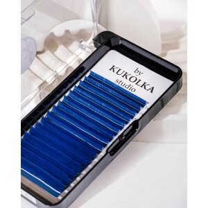 Kukolka Amore Ресницы для наращивания MIX цветные Blue C 0.07 7-13мм,