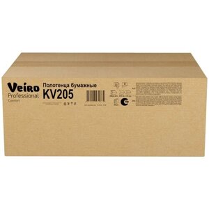 KV205 Бумажные полотенца в пачках Veiro Professional Comfort белые двухслойные (20 пачек по 200 листов)