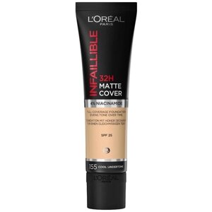 L'Oreal Paris Тональный крем Infaillible 32H Matte Cover, SPF 25, 30 мл, оттенок: 155