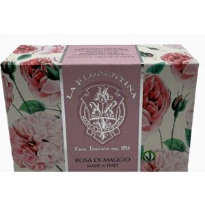 La Florentina Bath Soap Rose of May Мыло для тела с маслом ши, оливковым маслом и экстрактом Майской розы 300 гр