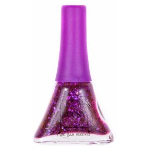 Лак для ногтей Lukky серия Конфетти, цвет 23К, темно-фиолетовый с блестками