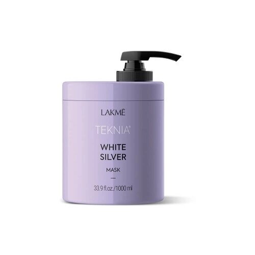 Lakme Teknia White Silver Тонирующая маска для нейтрализации желтого оттенка волос, 1000 г, 1000 мл, банка