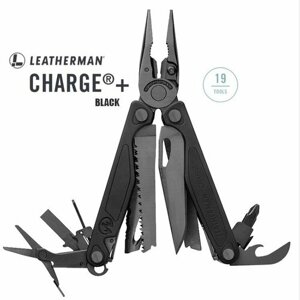 Leatherman CHARGE PLUS BLACK Мультитул c битами клипсой и чехлом