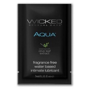 Легкий лубрикант на водной основе с алое Wicked Aqua - 3 мл.