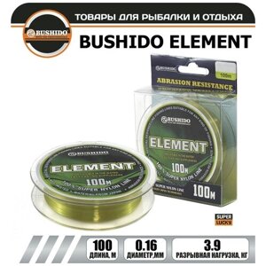 Леска рыболовная BUSHIDO ELEMENT (100м)d - 0,16мм) тест - 3,9кг)