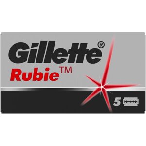 Лезвия для Т-образного станка Gillette Rubie Platinum Plus, 5 шт.