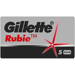 Лезвия для Т-образного станка Gillette Rubie, серый, 5 шт.
