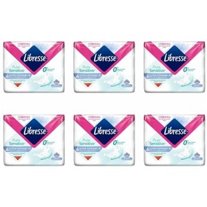 Libresse Прокладки гигиенические Ultra Sensitive Pure Ночные, 6 шт, 6 уп /