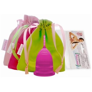 LilaCup чаша менструальная Практик в атласном мешочке, 1 шт., пурпурный