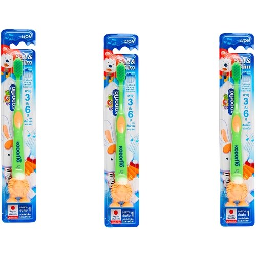 Lion Щётка зубная для детей Thailand Kodomo от 3 до 6 лет, 3 шт