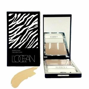 L’ocean Компактная пудра со сменным блоком / Perfection Two Way Cake #23, Natural Beige, 12 г x 2