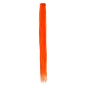 Локон накладной искусственный 50(5) см волос прямой матт 5гр на заколке оранж 24С# 7436005