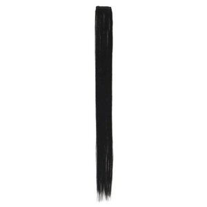 Локон накладной, прямой волос, на заколке, 50 см, 5 гр, цвет чёрный