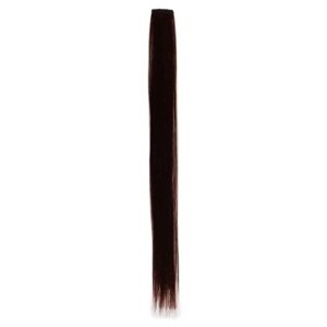 Локон накладной, прямой волос, на заколке, 50 см, 5 гр, цвет каштановый