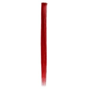 Локон накладной, прямой волос, на заколке, 50 см, 5 гр, цвет красный
