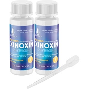 Лосьон для стимуляции роста волос Xinoxin / Ксиноксин 5%с мятной отдушкой, 2 флакона