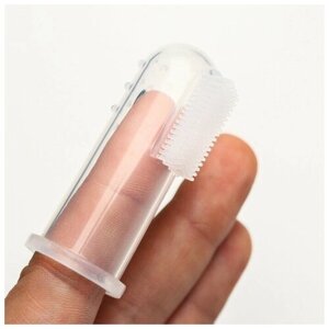 Lubby Детская зубная щетка массажер-прорезыватель «Первая», силиконовая, на палец, от 4 мес.