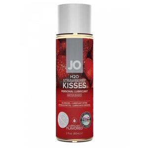 Лубрикант на водной основе с ароматом клубники JO Flavored Strawberry Kiss - 60 мл System JO,