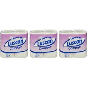 Luscan Бумага туалетная Comfort 2 слоя белая, 21,88 м, 4 рул/уп, 3 уп.