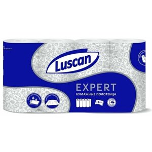 Luscan Полотенца бумажные Expert, 3 слоя, с тиснением, 4 шт/уп