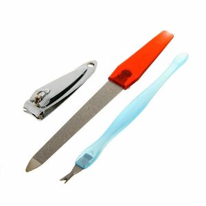 Маникюрный набор на блистере, 3 предмета «Ultramarine - Ваши ручки»триммер, кусачки и пилка металлическая)