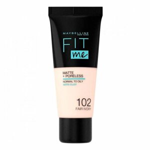 Матирующий тональный крем Maybelline Fit Me! для сужения пор тон 102 Fair Ivory