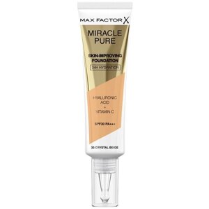 Max Factor Тональный крем Miracle Pure Foundation, SPF 30, 30 мл, оттенок: 33 Crystal Beige