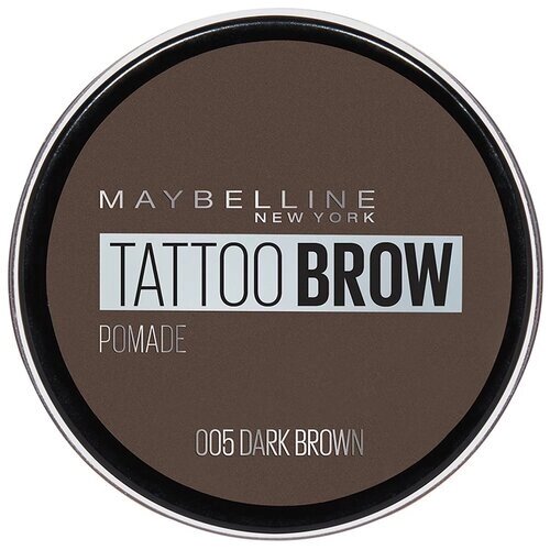 Maybelline New York Стойкая помада для бровей Tattoo Brow Pomade, 3.5 г, 05, темно-коричневый