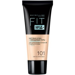 Maybelline New York Тональный крем Fit Me, 30 мл, оттенок: 101 светло-кремовый, 1 шт.