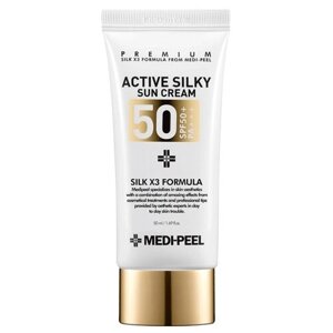 MEDI-PEEL крем Active Silky Sun Cream Антивозрастной солнцезащитный с пептидами SPF 50, 50 мл