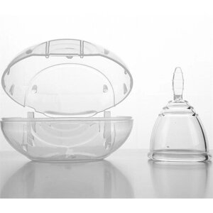 Менструальная чаша в футляре, прозрачная маленькая 4*6,3см, 1 шт