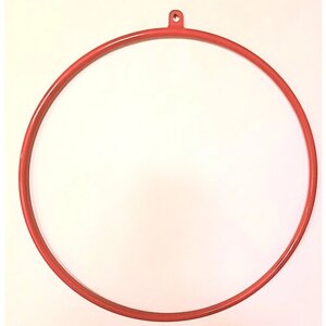 Металлическое кольцо для воздушной гимнастики, с подвесом, цвет красный, диаметр 95 см.