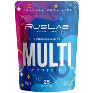Многокомпонентный протеин MULTI PROTEIN, белковый коктейль для похудения (800 гр), вкус клубника со сливками
