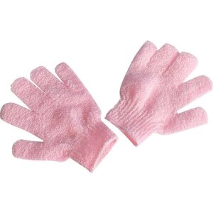 Мочалка для душа перчатки массажные, нейлон, 1 пара, цвет розовый